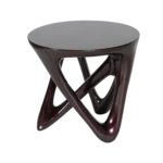 metallic sculptural wood side table Ya by Amorph