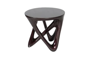metallic sculptural wood side table Ya by Amorph