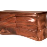 hand-finished solid wood craftsmanship detail of Adonia cabinet