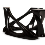 organic modern sculptural solid wood dining table
