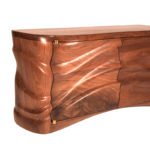 sculptural solid wood base detail of Adonia cabinet