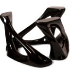 sculptural solid wood base detail of Ashley dining table