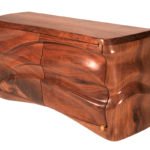 custom solid wood cabinet interior shelving detail