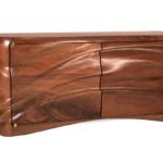 solid wood sculptural door detail of Adonia cabinet