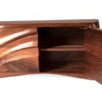 organic modern sculptural solid wood cabinet
