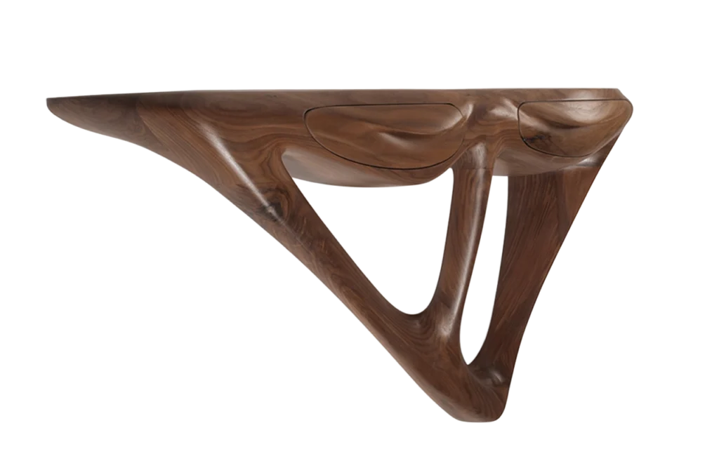sculptural wood console table Agate by Amorph
