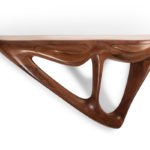 hand-finished solid wood craftsmanship detail of Agate console