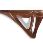 organic modern sculptural solid wood wall mounted console