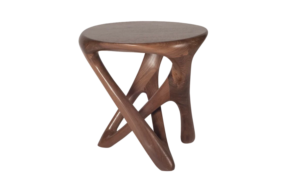 sculptural solid wood side table Avana by Amorph