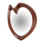 organic sculptural edge detail of solid wood wall mirror Caroline by Amorph