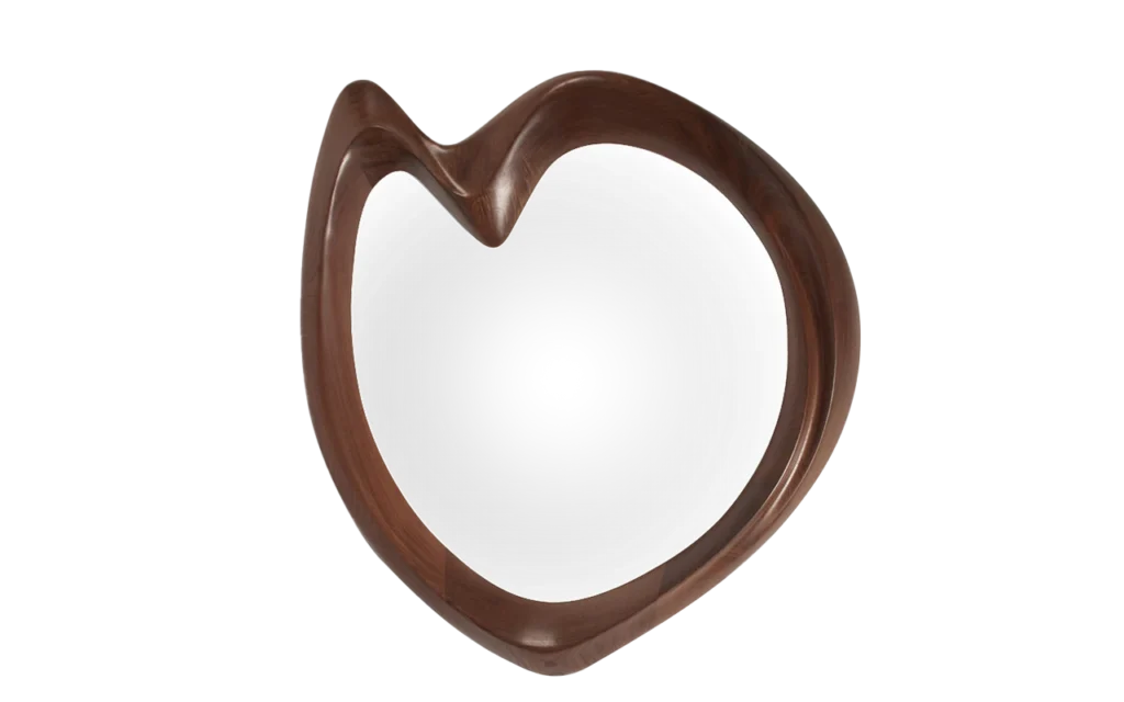 sculptural wood wall mirror Caroline by Amorph