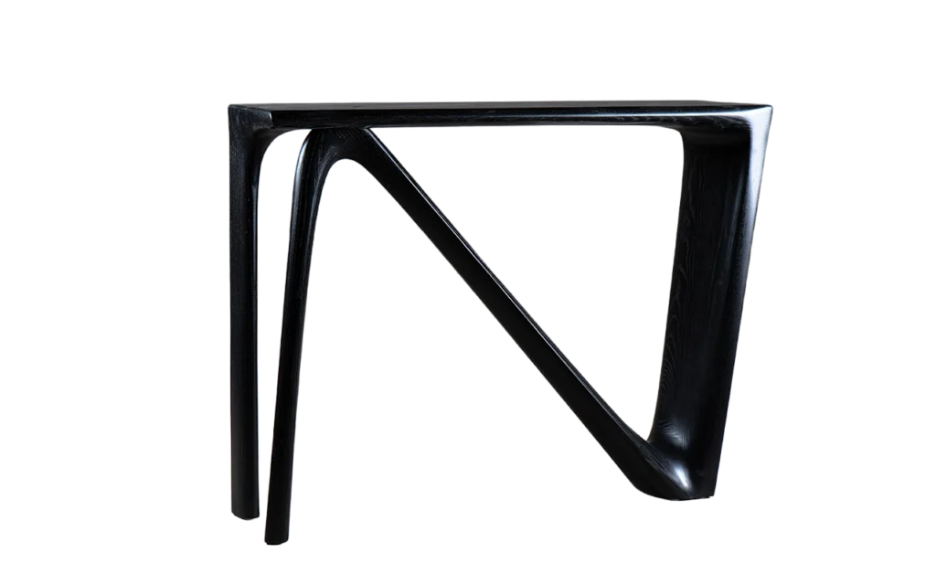 sculptural wood console table Astra by Amorph