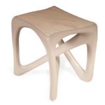sculptural solid wood base detail of Avra side table