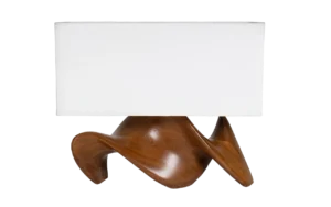 custom solid wood table lamp handcrafted in Los Angeles interior