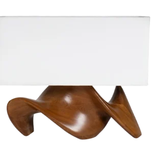 custom solid wood table lamp handcrafted in Los Angeles interior