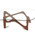 sculptural solid wood base detail of Ivy coffee table