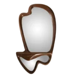 sculptural wood wall mirror and console Ara by Amorph