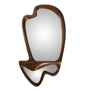 sculptural wood wall mirror and console Ara by Amorph