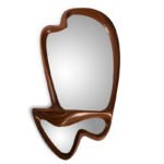 solid wood craftsmanship detail of ARA wall mounted console and mirror