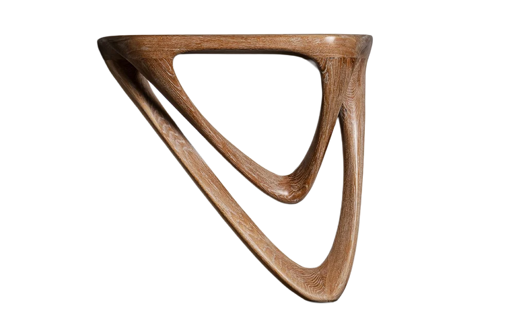 sculptural wall mounted wood console Aras by Amorph