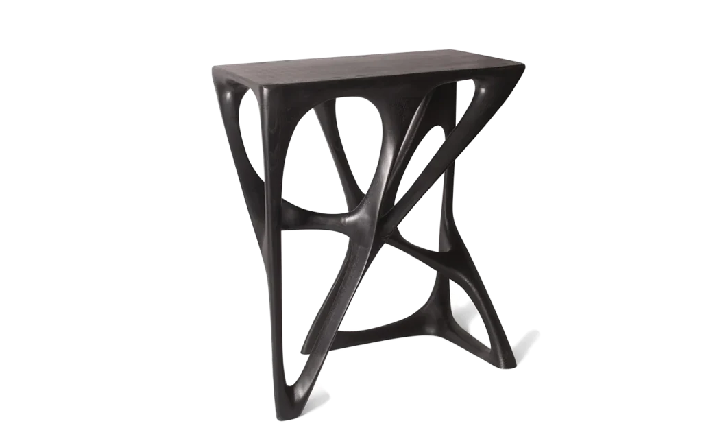 sculptural solid wood table Ariel by Amorph