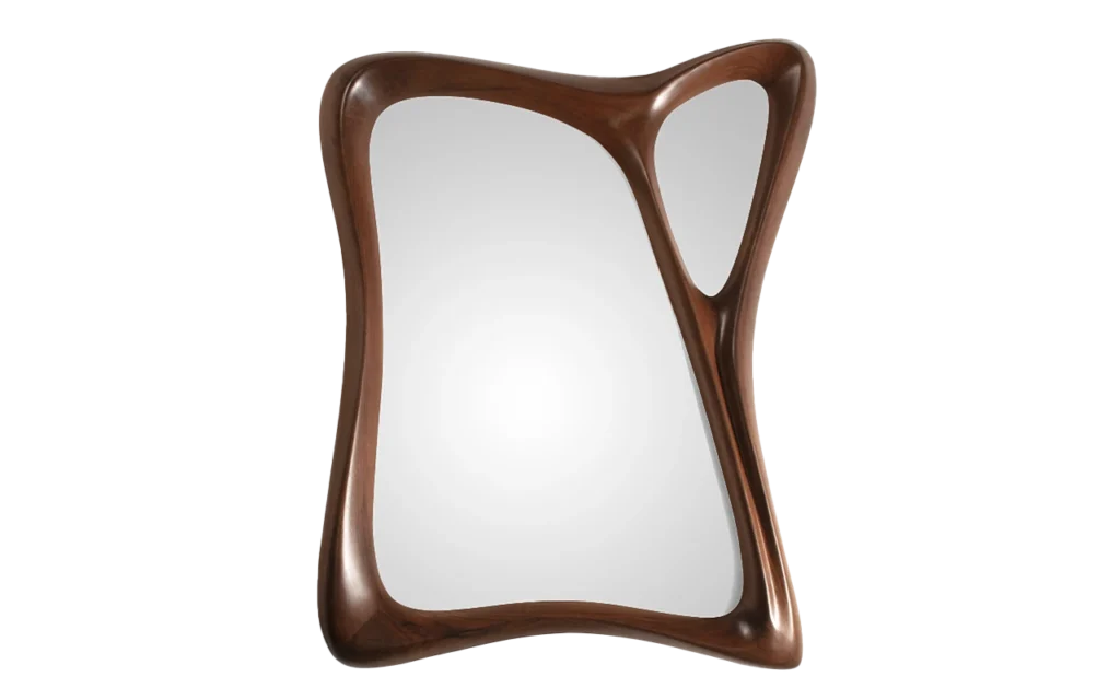 sculptural wood wall mirror Julie by Amorph