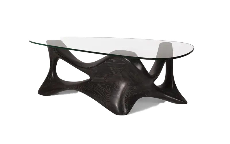 sculptural wood coffee table Nyx by Amorph
