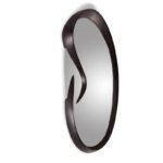 hand-finished solid wood frame detail of Swan wall mirror