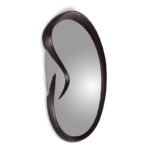 organic sculptural edge detail of solid wood wall mirror