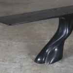 sculptural solid wood interior Frolic console table by Amorph