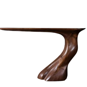 sculptural wood console table Frolic by Amorph