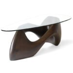 natural solid wood grain detail on sculptural Lust coffee table