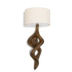 organic modern sculptural solid wood wall lighting sconce