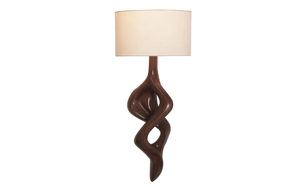 sculptural wood wall light Nomi by Amorph