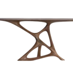 sculptural solid wood console table Anika by Amorph