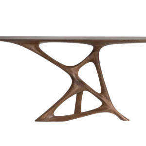 sculptural solid wood console table Anika by Amorph