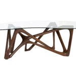 sculptural solid wood dining table Nars by Amorph