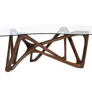 sculptural solid wood dining table Nars by Amorph