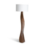 organic modern sculptural solid wood floor lamp