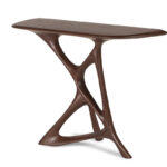 organic modern sculptural solid wood console table