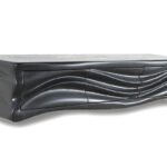 custom solid wood wall mounted cabinet interior shelving detail