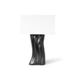 organic modern sculptural solid wood table lamp