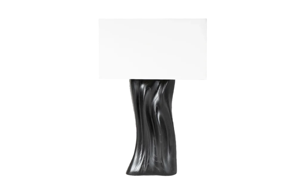 sculptural solid wood table lamp Doris by Amorph