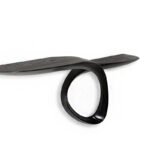 natural solid wood grain detail on sculptural Giv wall mounted console