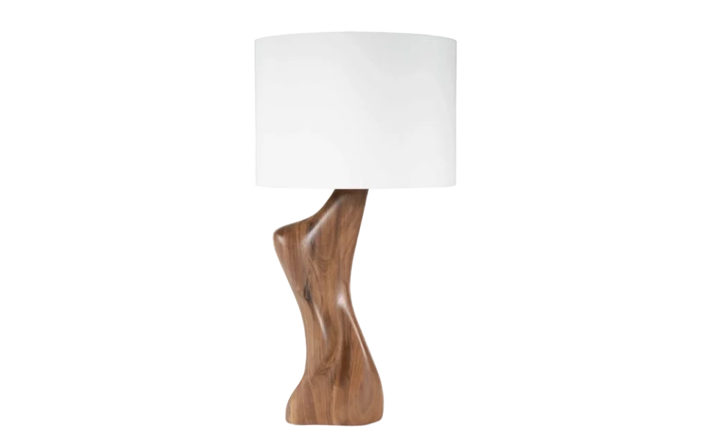 sculptural solid wood table lamp Helen by Amorph