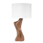 sculptural solid wood table lamp Helen by Amorph