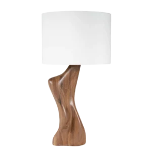 sculptural solid wood table lamp Helen by Amorph