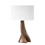 sculptural solid wood table lamp Nile by Amorph
