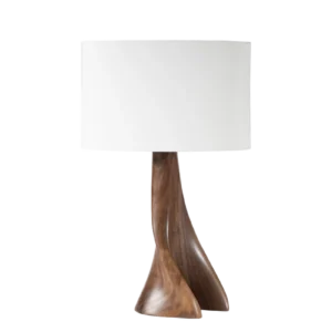 sculptural solid wood table lamp Nile by Amorph