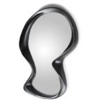 organic modern sculptural solid wood wall mounted mirror